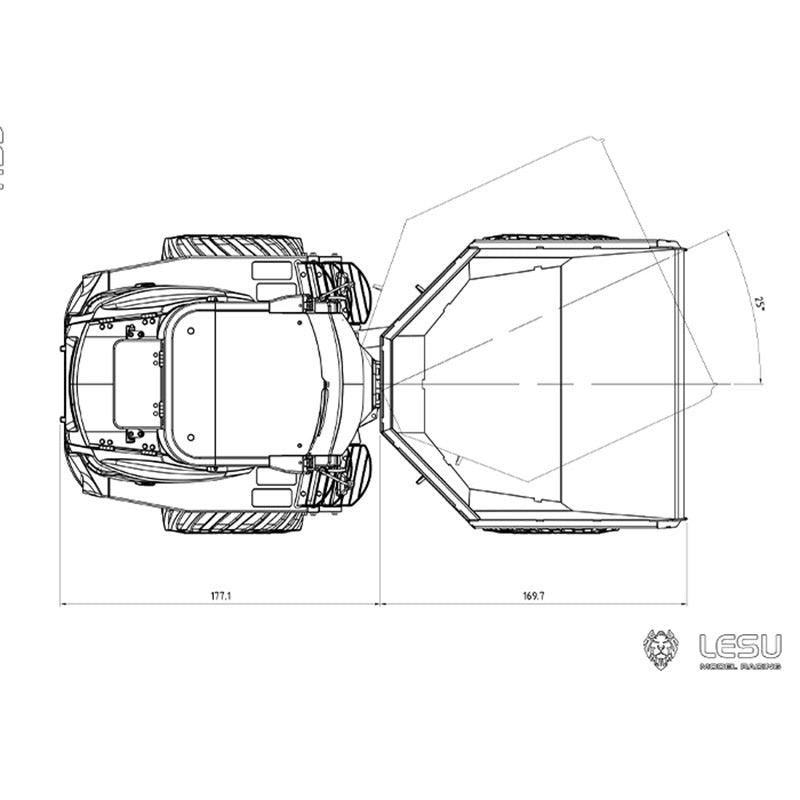 LESU 1/14 AOUE 6MDX Dumper articulé hydraulique assemblé en métal peint RTR A0011