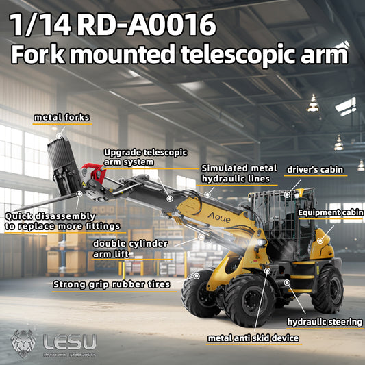 LESU AT1050 1/14 Hydraulic RC Telescopic Arm Fork Loader PNP