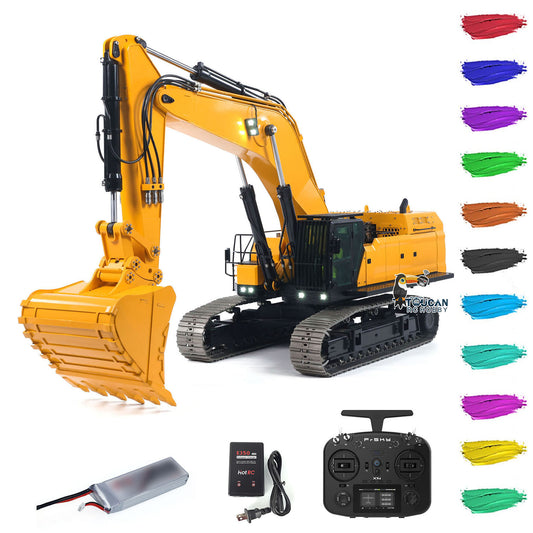 Heavy Machine 1/14 RC Hydraulic Excavator 395F Metal Digger RTR Model Car 1.0L Dual Pump Frsky X14 Radio Battery