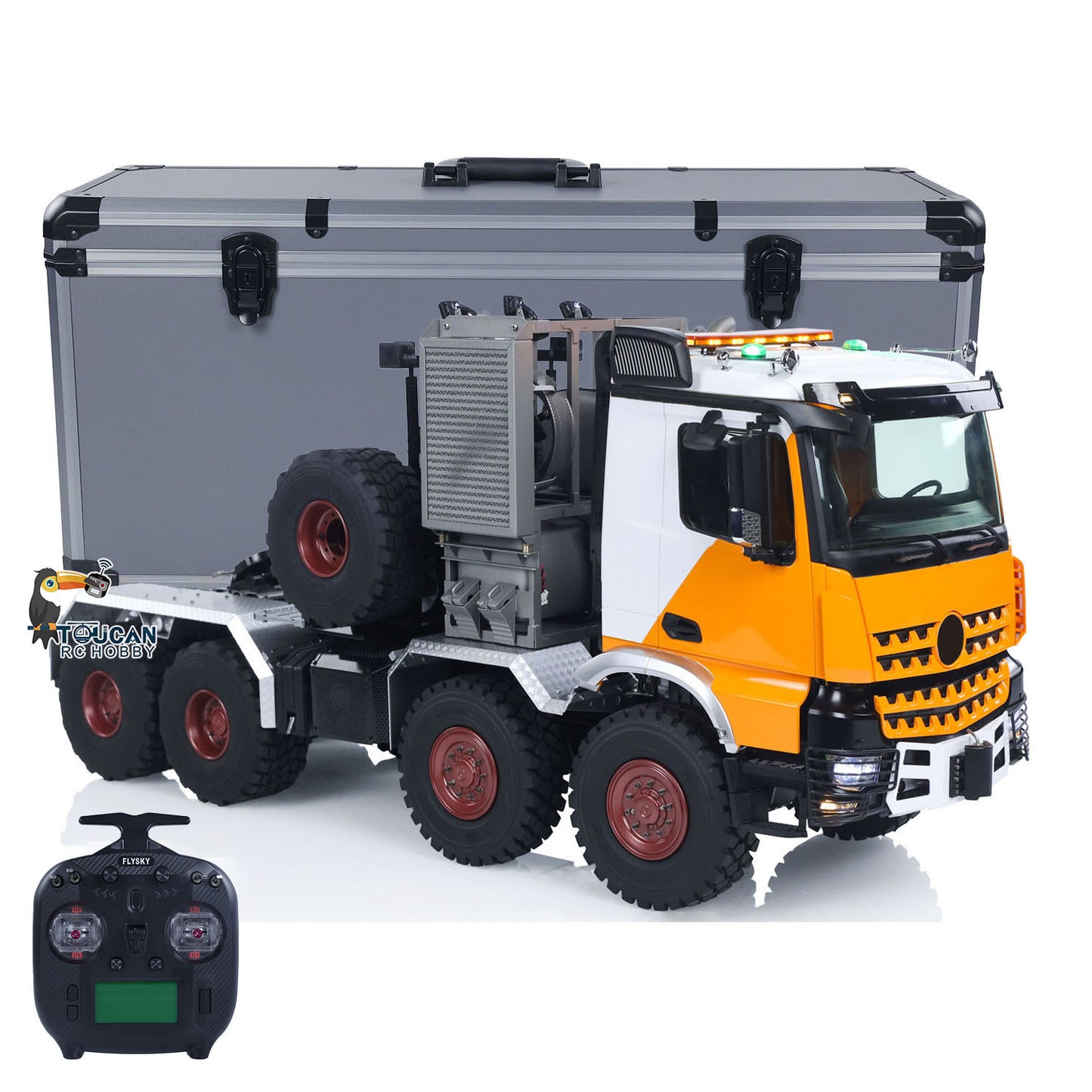 1/14 8x8 Metal RC Off Road Tractor Truck Ar3363 Remote Control Lorry Car Differential Lock Axle 3Speed Gearbox ST8 Radio