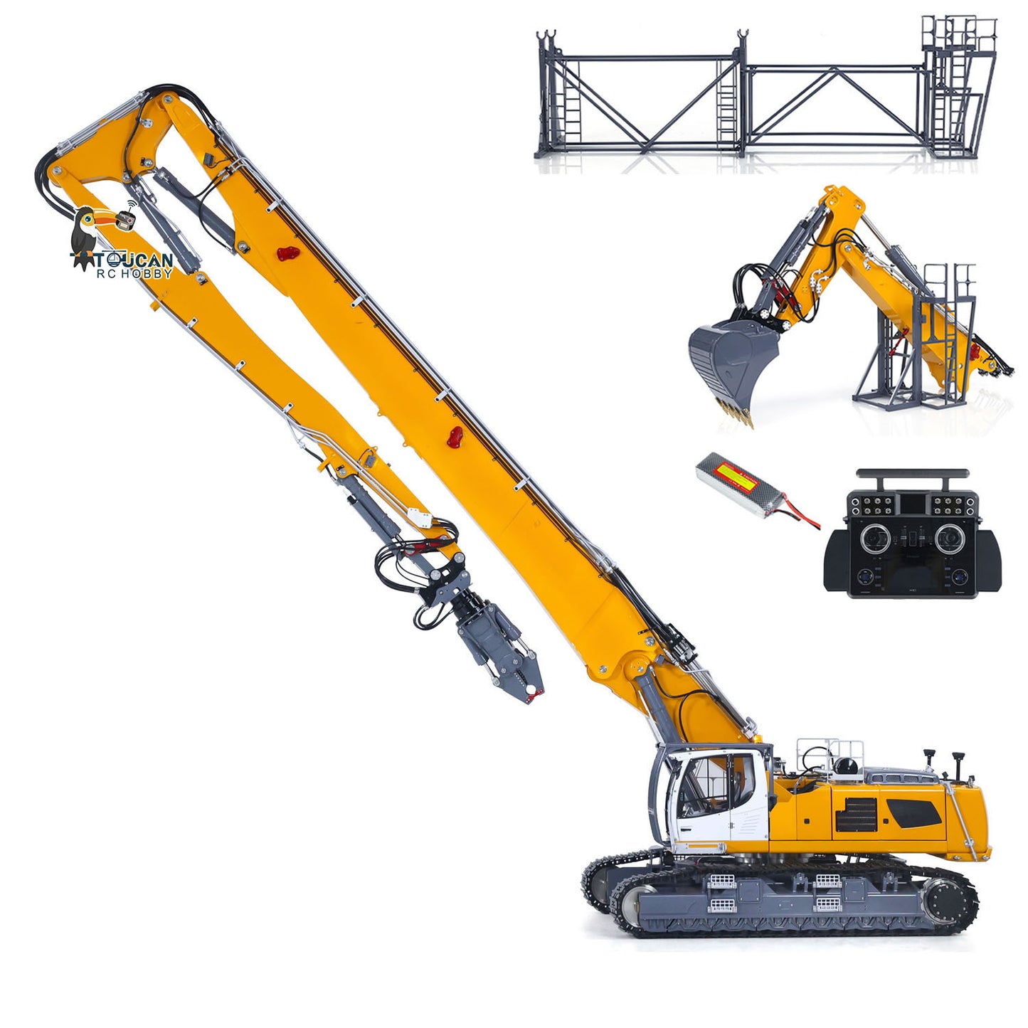 LESU 1/14 RC Heavy Full Hydraulic Excavator LR960 RTR Demolition Digger Model XE Radio
