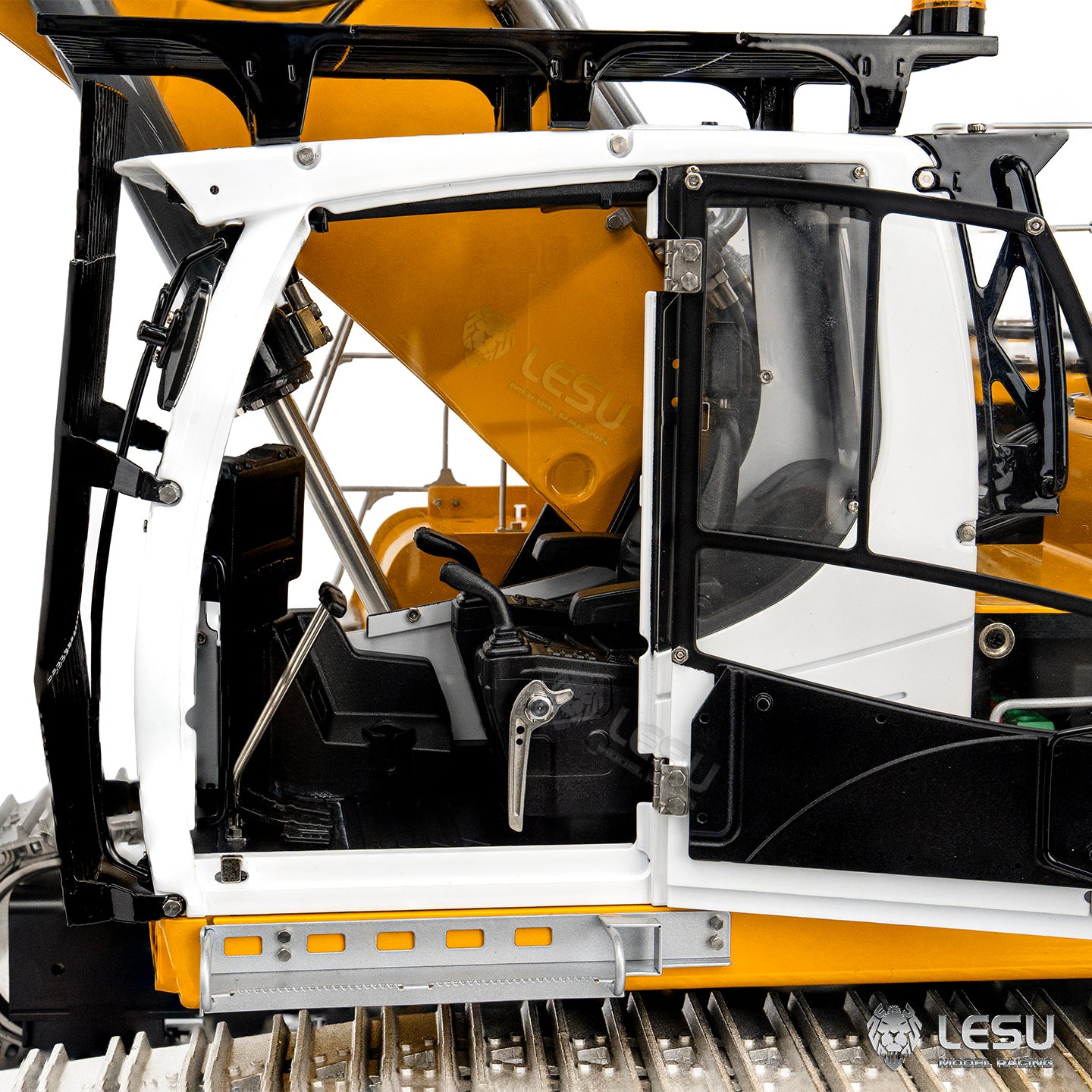 LESU 1/14 RC Hydraulic Excavator LR956 Metal 3 Arms Digger Model 4+3CH Valve Dual Pumps Light Flysky PL18EV LITE