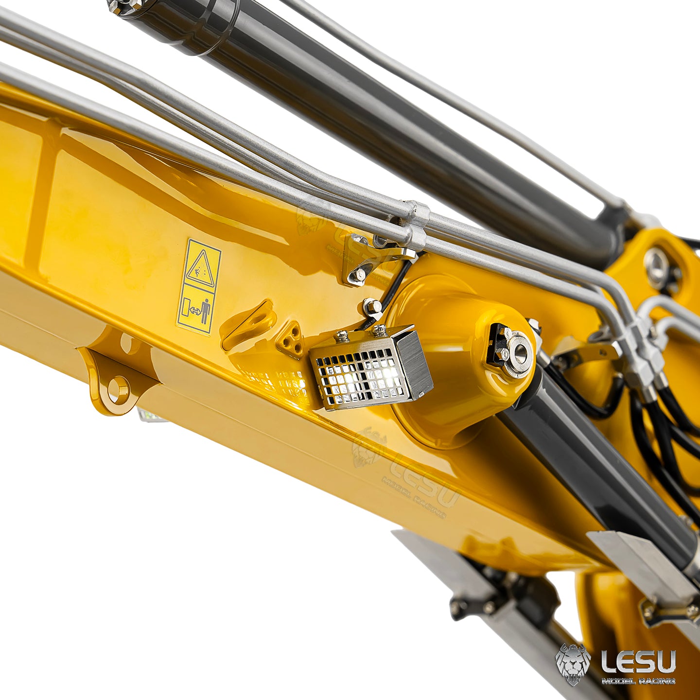 LESU 1/14 RC Hydraulic Excavator LR956 Metal 3 Arms Digger Model 4+3CH Valve Dual Pumps Light Flysky PL18EV LITE