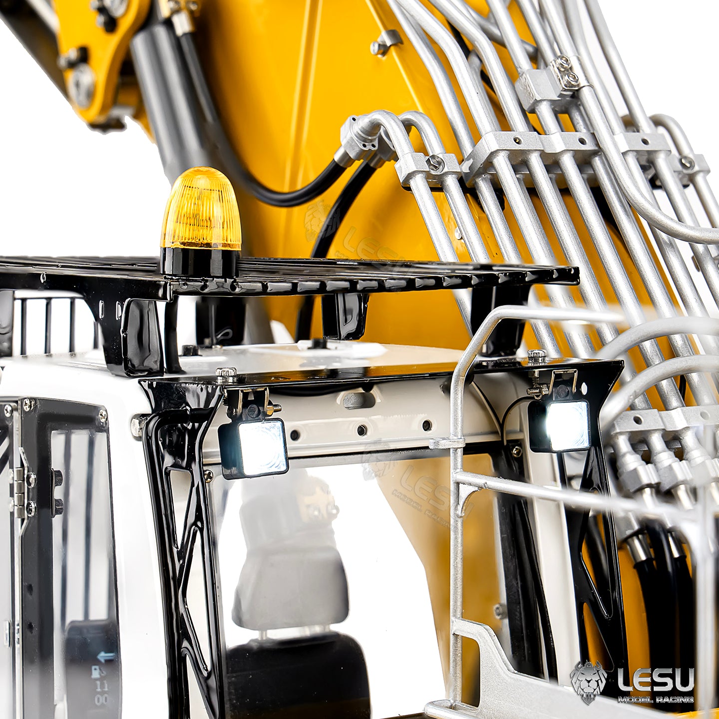LESU 1/14 RC Hydraulic Excavator LR956 Metal 3 Arms Digger Model 4+3CH Valve Dual Pumps Light Flysky PL18EV LITE