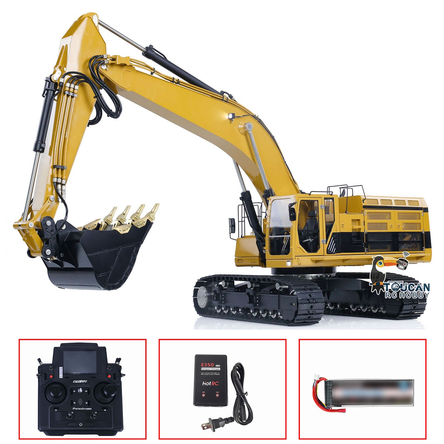 LESU Metal 1/14 RC Hydraulic Excavator C374F Radio Controlled Digger Heavy Machine Paladin PL18EV LITE Battery Sound Smoke RTR or PNP