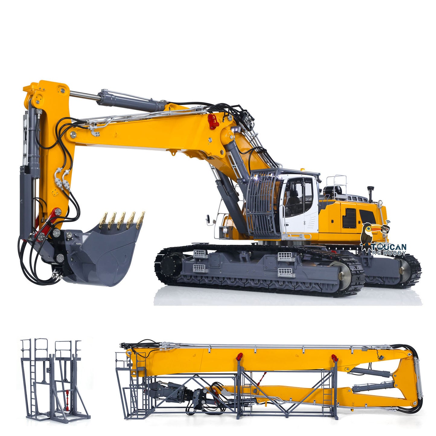 LESU 1/14 RC Full Hydraulic Excavator LR960 Demolition Digging Arm Pump Lights Demolition Digger