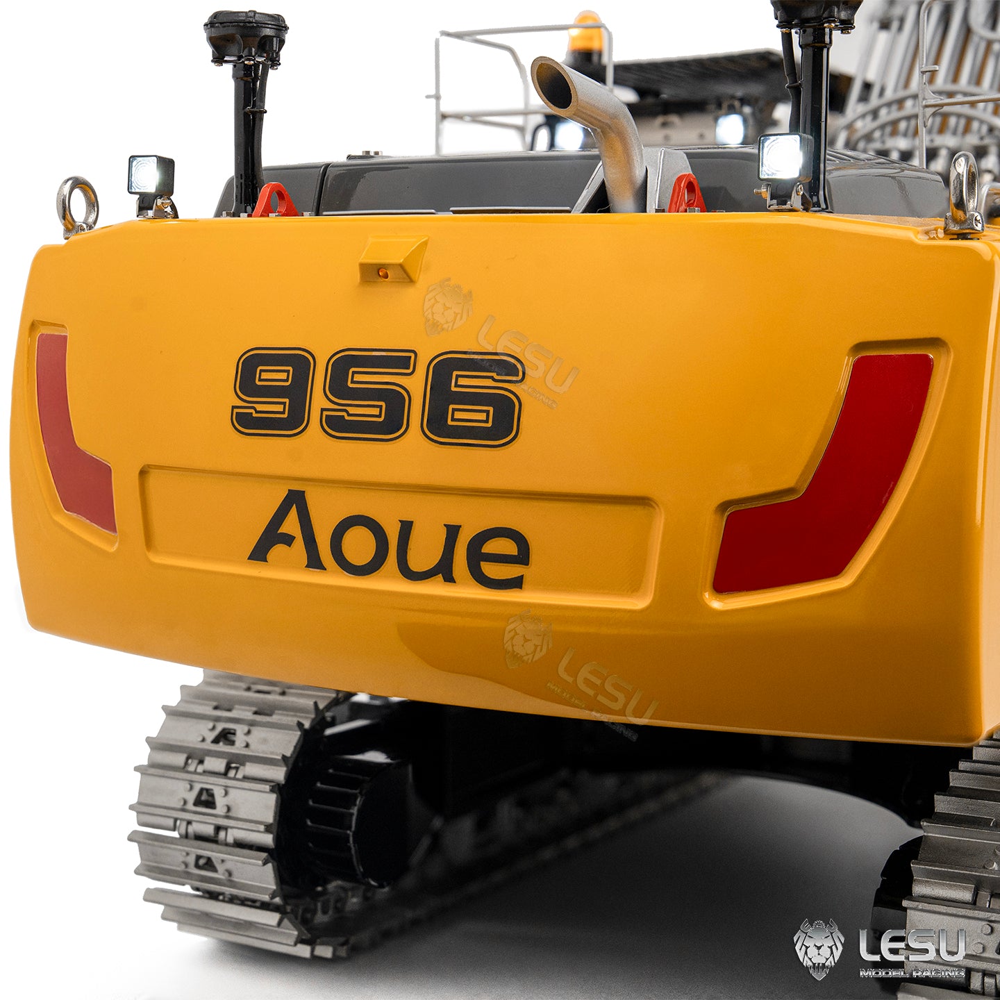 LESU 1/14 RC Hydraulic Excavator LR956 Metal 3 Arms Digger Model 4+3CH Valve Dual Pumps Light Flysky PL18EV LITE