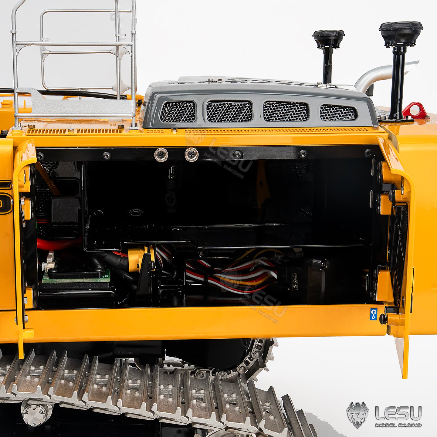 LESU 1/14 RC Hydraulic Excavator LR956 Metal 3 Arms Digger Model 4+3CH Valve Dual Pumps Light Flysky PL18EV LITE