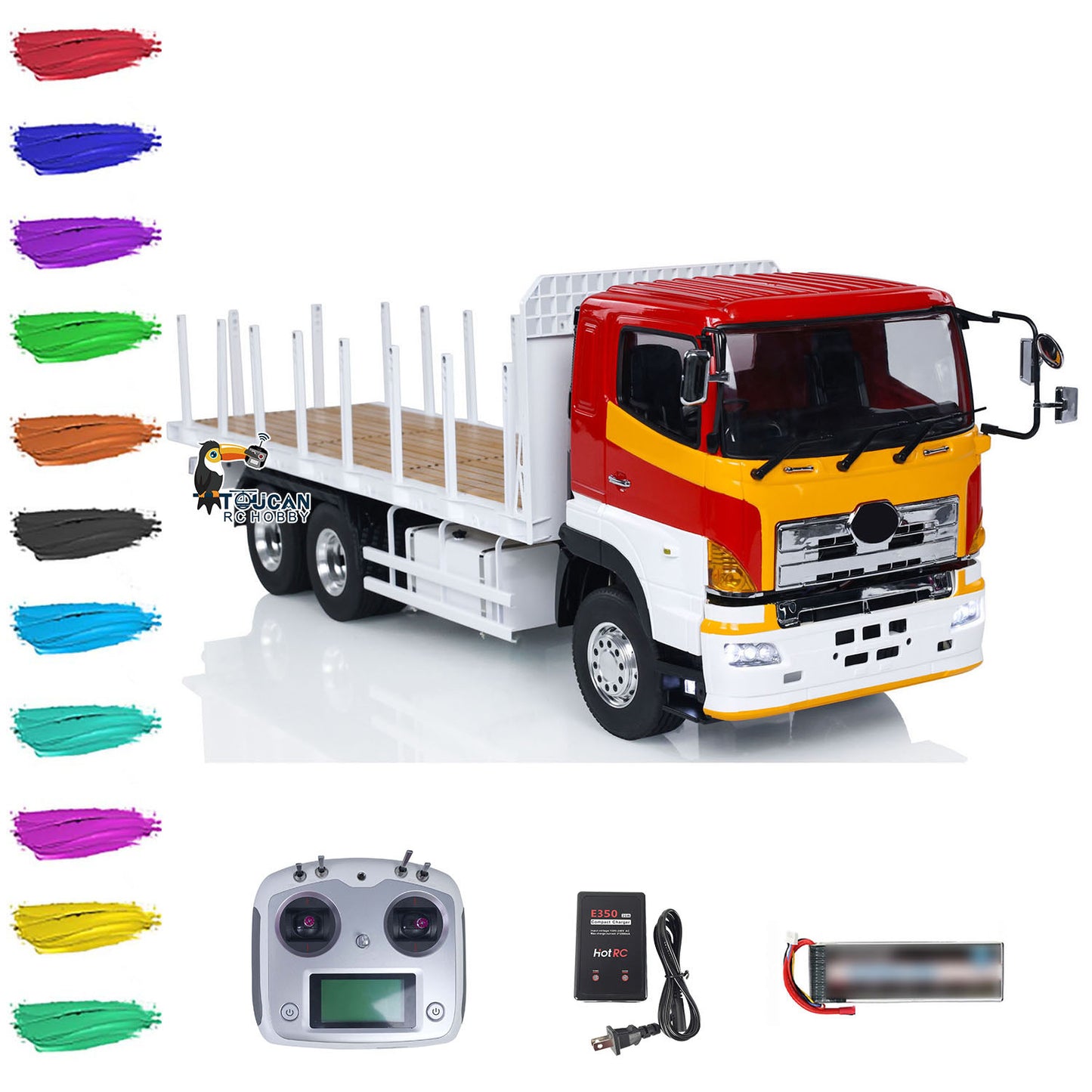 LESU 6x4 1/14 RC Timber Truck RTR Flatbed Lorry Trailer Car