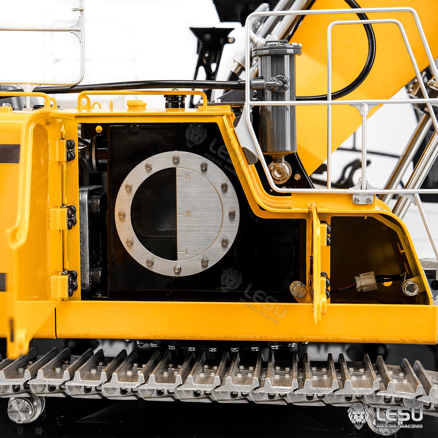 LESU 1/14 RC Hydraulic Excavator LR956 Metal 3 Arms Digger Model 4+3CH Valve Dual Pumps Light Flysky PL18EV LITE