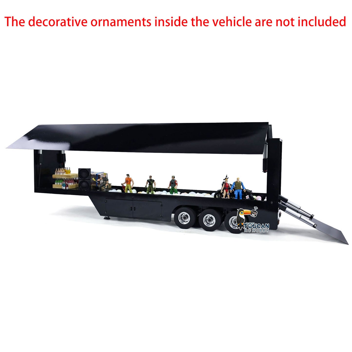 Véhicules de scène mobiles télécommandés 1:14 RC Camion remorque Roadshow avec lumières