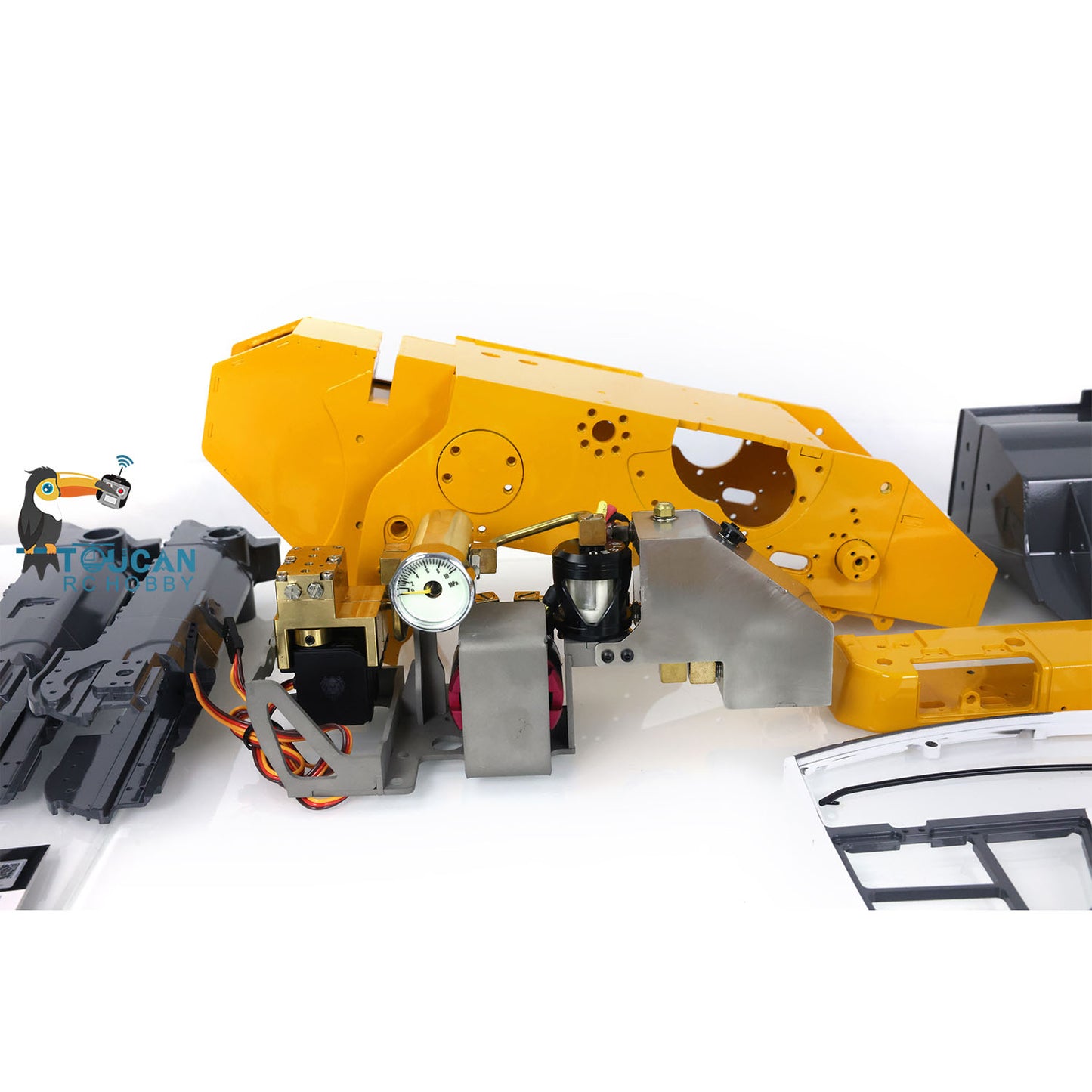 LESU 1/14 AOUE 636 Metall Hydraulische RC Raupen Loader B0015 W/ 2CH Ventile