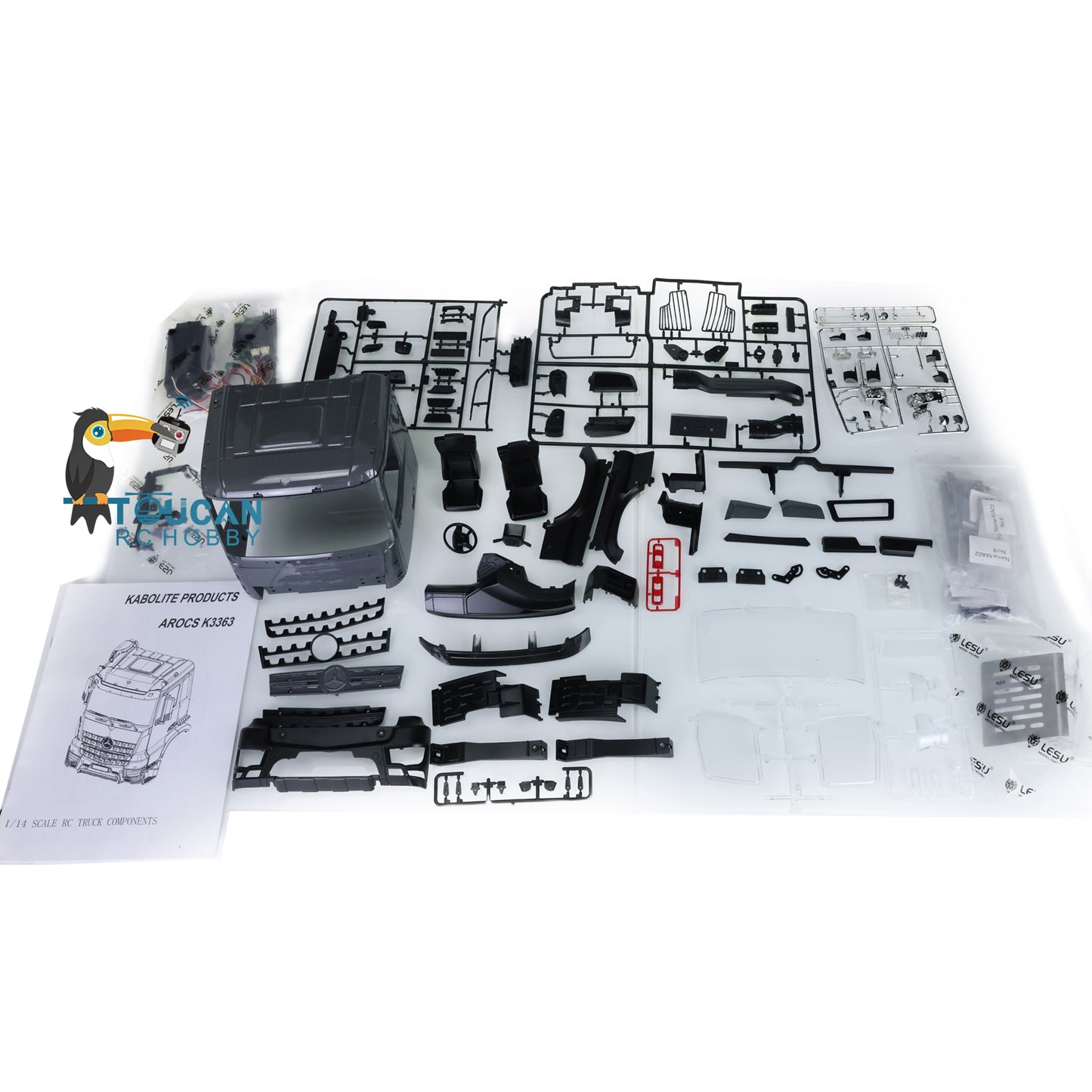 LESU 1/14 6x6 3 essieux métal hydraulique trois voies RC camion benne basculante A0009