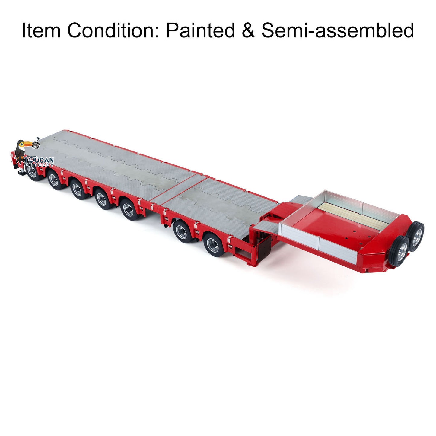 1/14 2+5 Axles RC Metal Heavy Trailer Lowboy Trailer For TAMIYA LESU RC Tractor Truck Radio Controlled Lorry Excavator Loader
