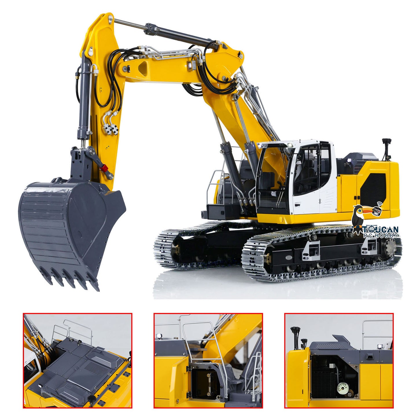 EN STOCK LESU LR945 1/14 Kits d'excavatrice hydraulique RC à 3 bras PNP RTR