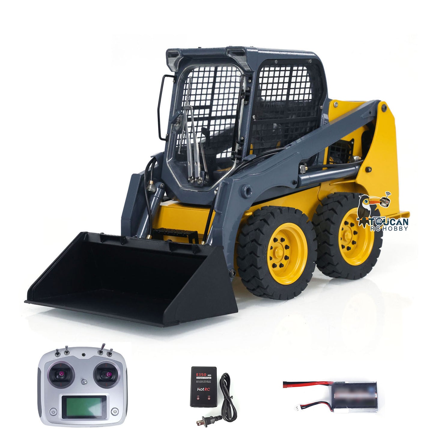 Metal 1/14 Hydraulic RC Skid-Steer Loader SM450 Remote Control Wheeled Car Model