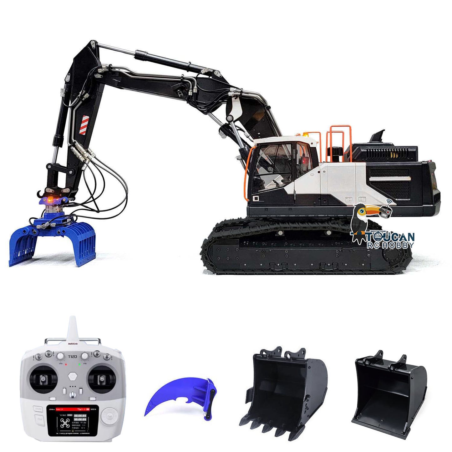MTM 1/14 RC PNP EC380 3-Arms Metal Tracked Excavator Digger With Hydraulic Grab