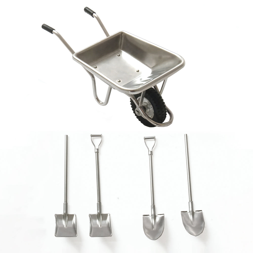IN STOCK LESU 1/14 Metal Spade Wheelbarrow Model Set for RC Engineering Vehicle Truck Car