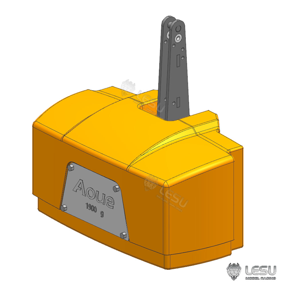 Pre-Order Aluminum Alloy & Brass Front Weight Increasing Module Rear Counterweight for LESU 1/14 Hydraulic RC Tractor AOUE 1050 Farm Truck DIY
