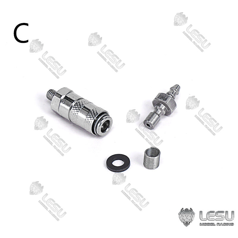 Metal 1/14 LESU Tubing Connector / Plugging Nozzle for TAMIYA RC Dumper Truck Hydraulic System