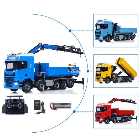 SA770S 1/14 RC Hydraulic Crane Dump Truck 10X10 Radio Controlled Full Dumper Car