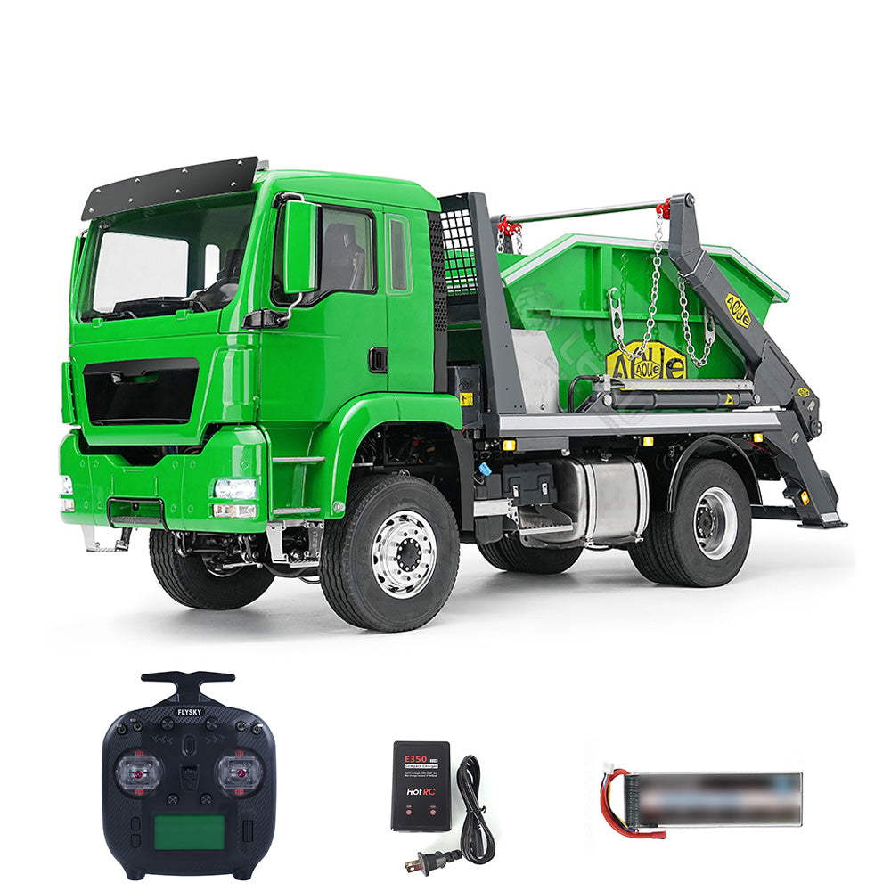 LESU 4X4 1/14 RC Hydraulic Swing Arm Garbage Truck Skip Loader TGS Paintied Car