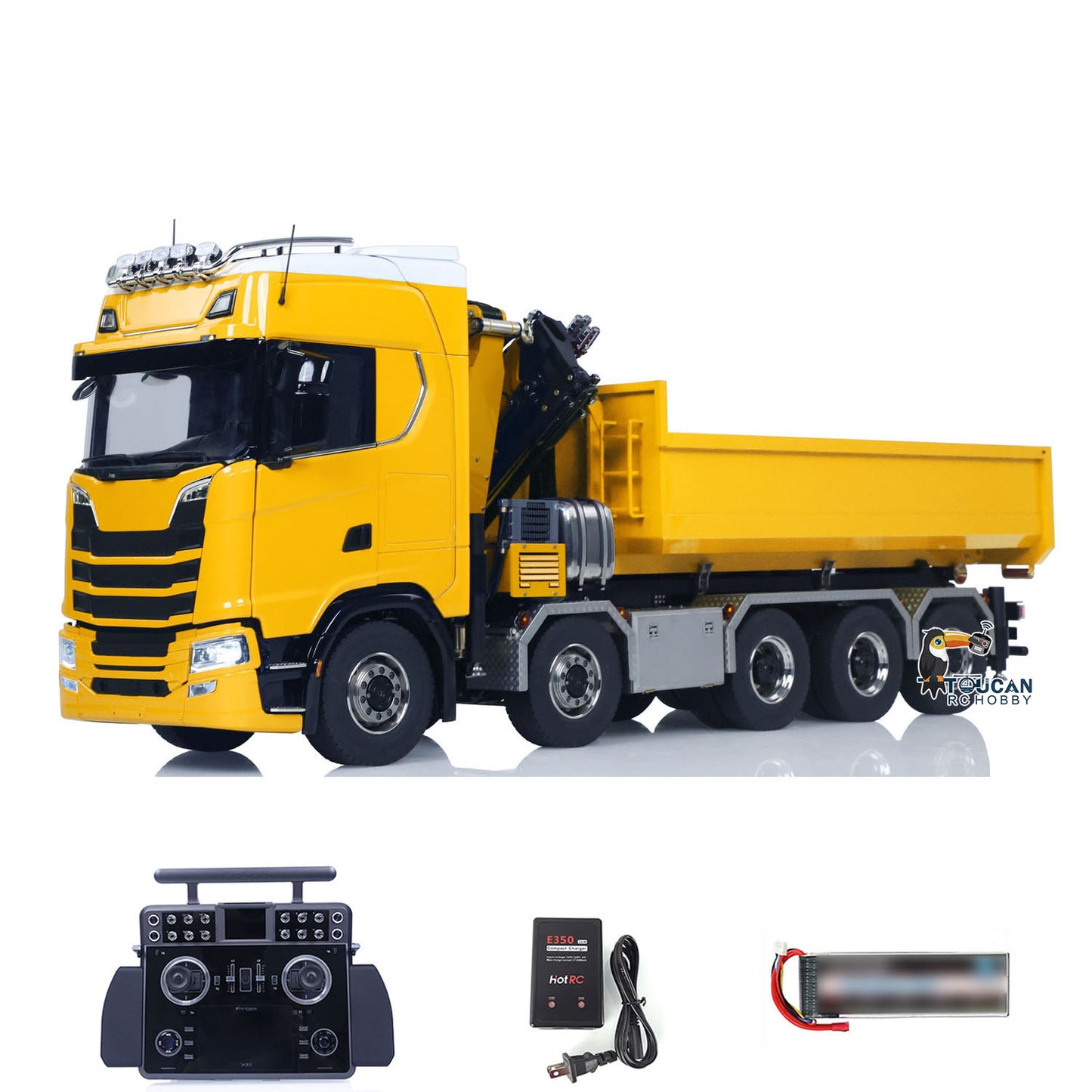 SA770S 1/14 RC Camion à benne basculante à grue hydraulique 10X10 Voiture à benne basculante complète radiocommandée