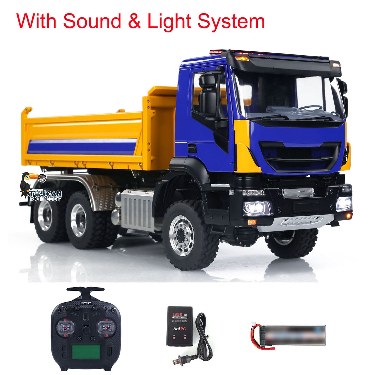 LESU 1/14 RC Camion à benne basculante hydraulique 3 voies Métal 6x6 Radio Control Tipper Car Model