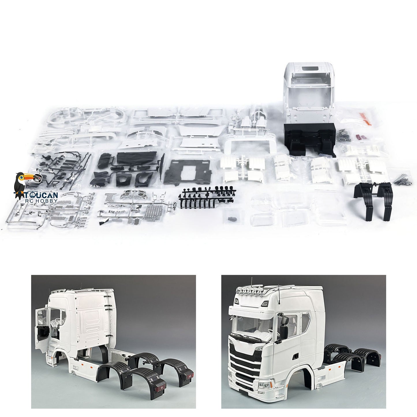 Cabine en plastique 770S avec garde-boue pour camion tracteur RC 1/14 RC Car