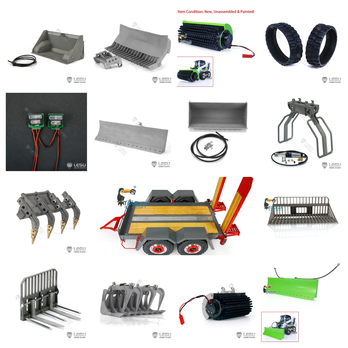 IN STOCK LESU 1/14 Aoue-LT5 Tracked Skid-Steer KIT Hydraulic RC Loader B0008