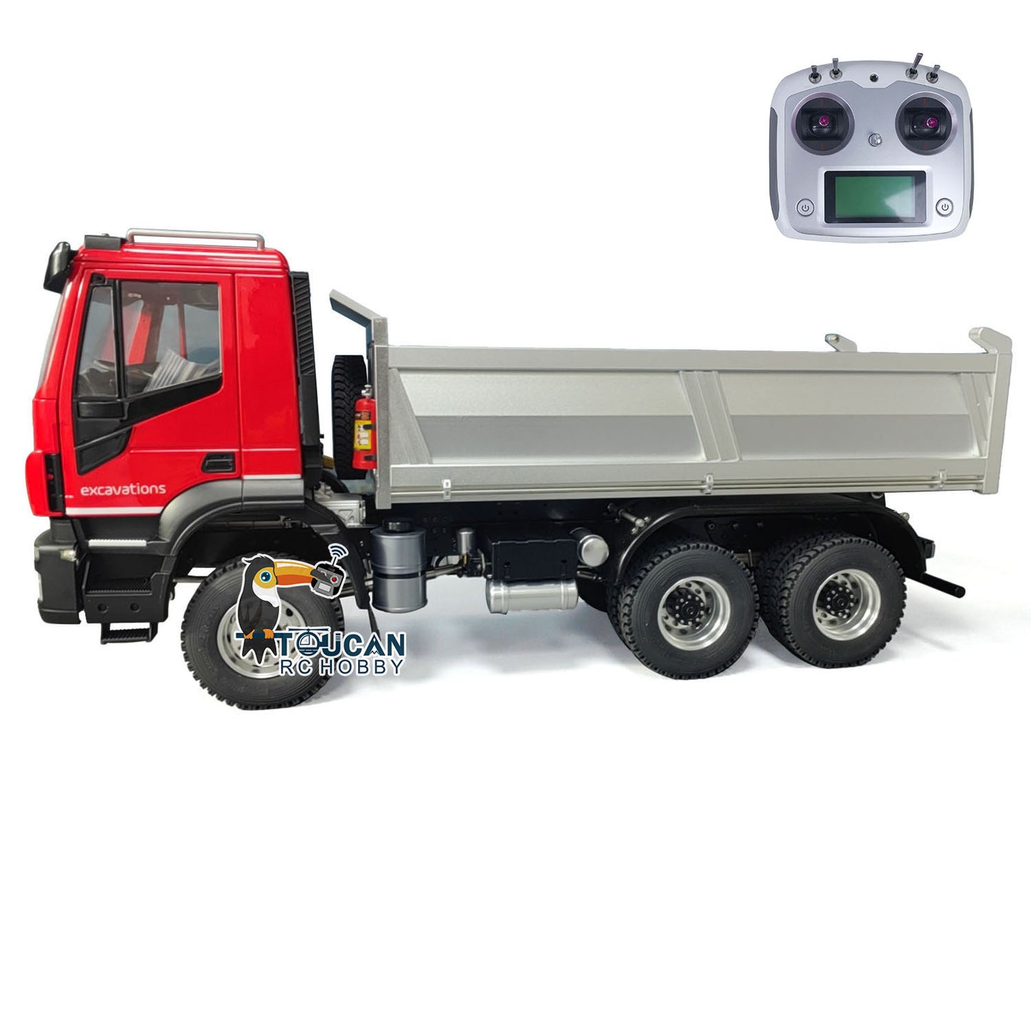 1/14 6x6 Hydraulischer RC Lackierter Zusammengebauter PNP LKW-Dumper Mit 2-Gang-Getriebe Sound-Licht-System