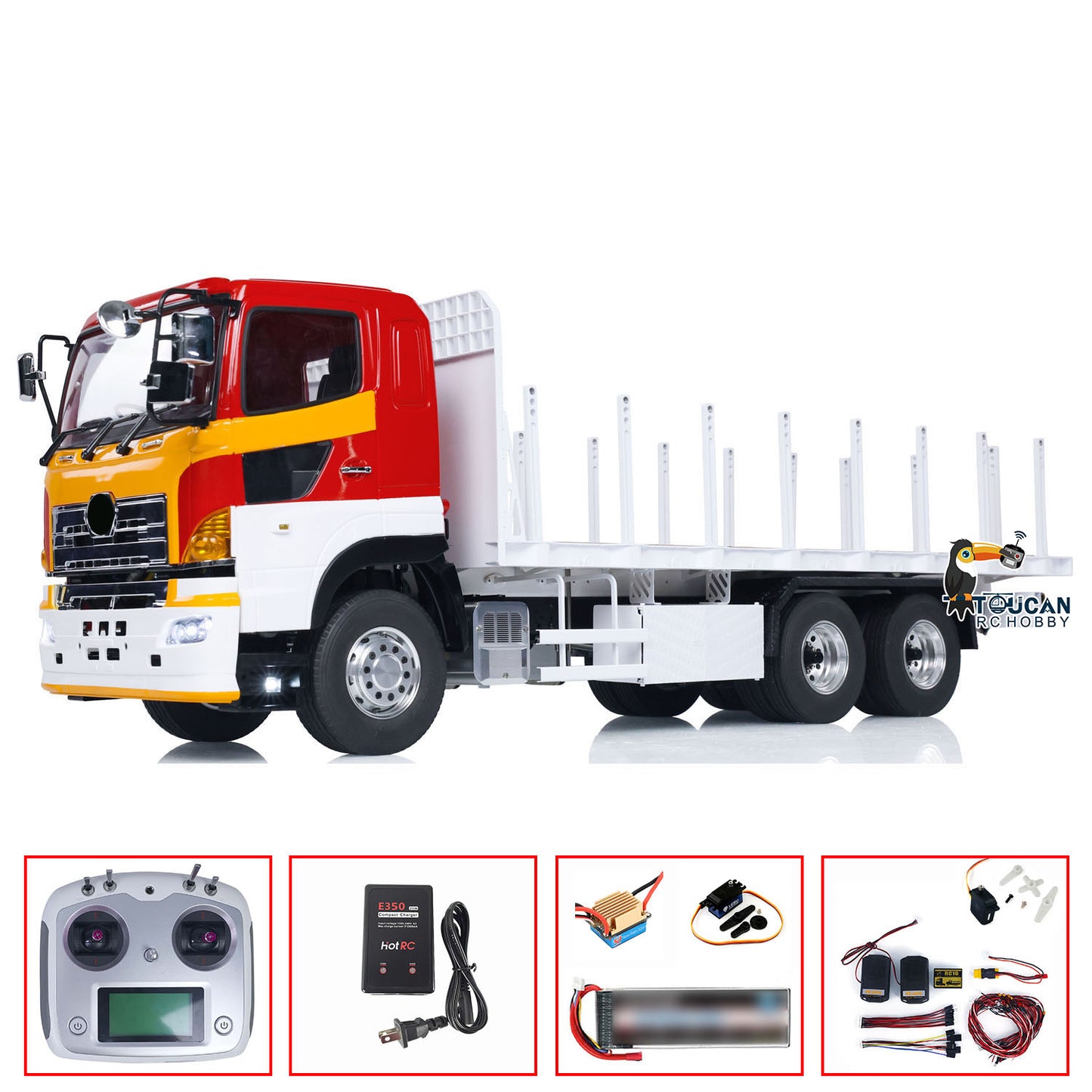 LESU 6x4 1/14 RC Timber Truck RTR Flatbed Lorry Trailer Car