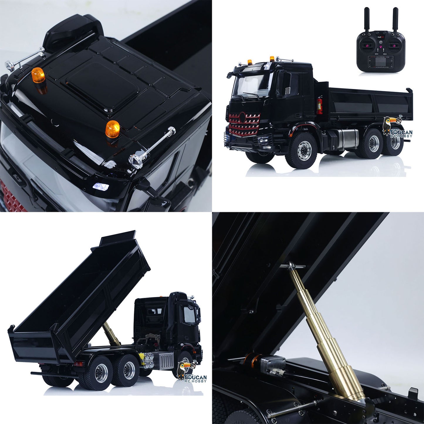 IN STOCK MDMODEL 3348 6x6 Metal Chassis 1/14 RC Hydraulic Dump Truck Remote Control Tipper 2Speed Gearbox Light Sound HotRC Radio RTR or PNP