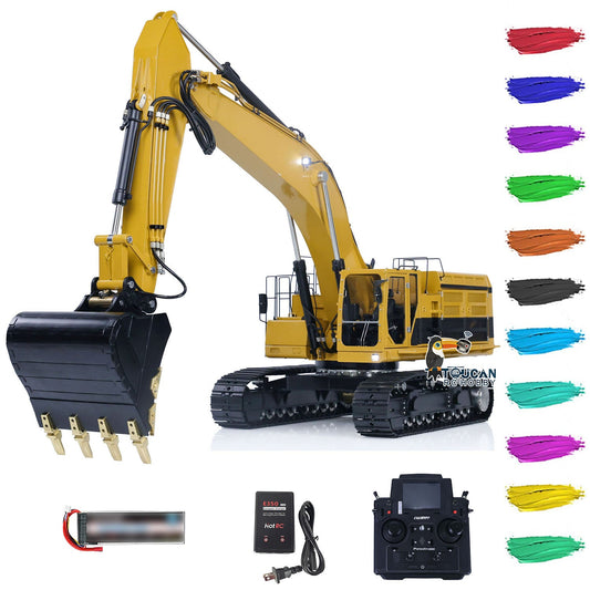 LESU Metal 1/14 RC Hydraulic Excavator C374F Radio Controlled Digger Heavy Machine Paladin PL18EV LITE Battery Sound Smoke RTR or PNP