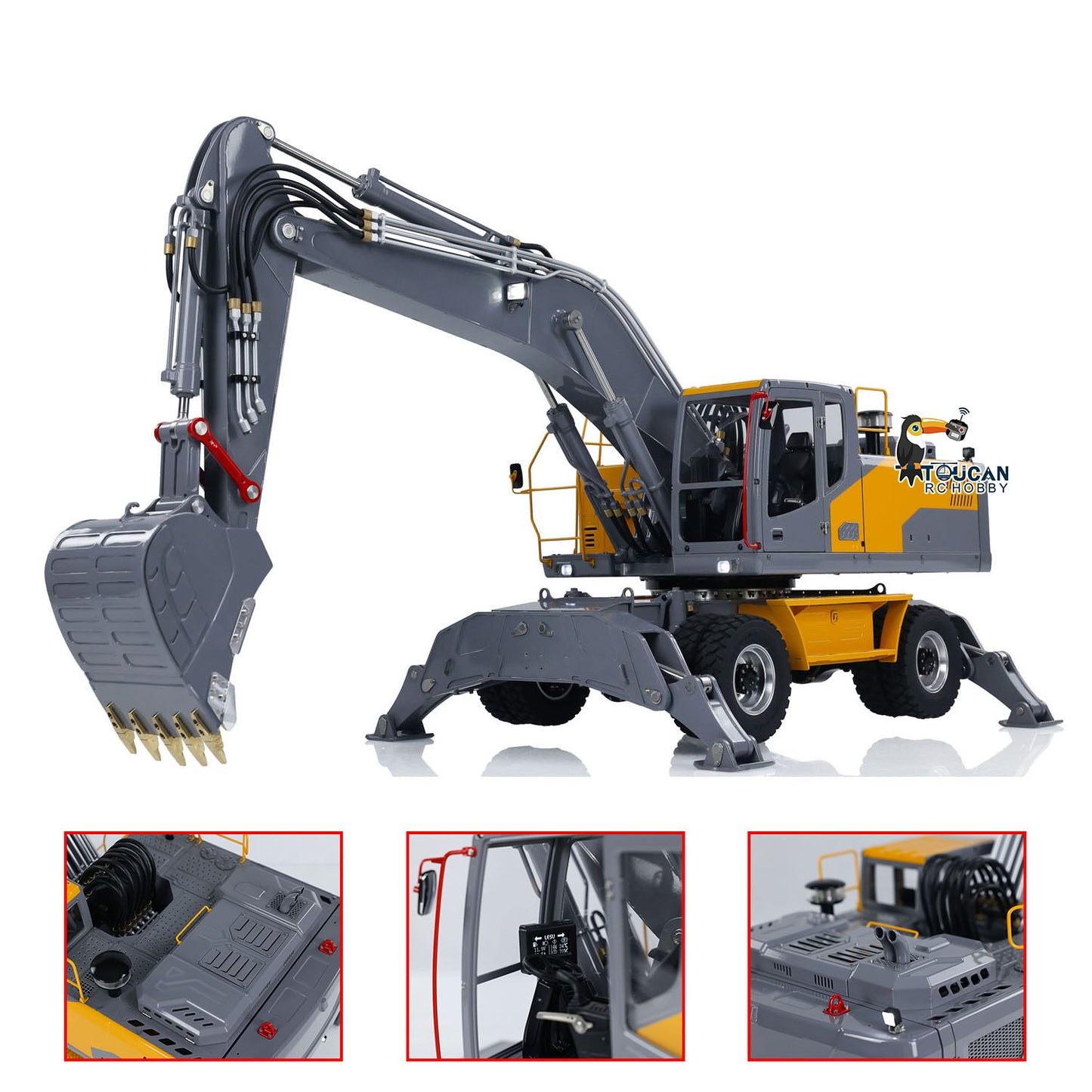 1/14 LESU RC Hydraulic Wheeled Excavator Aoue ET30H