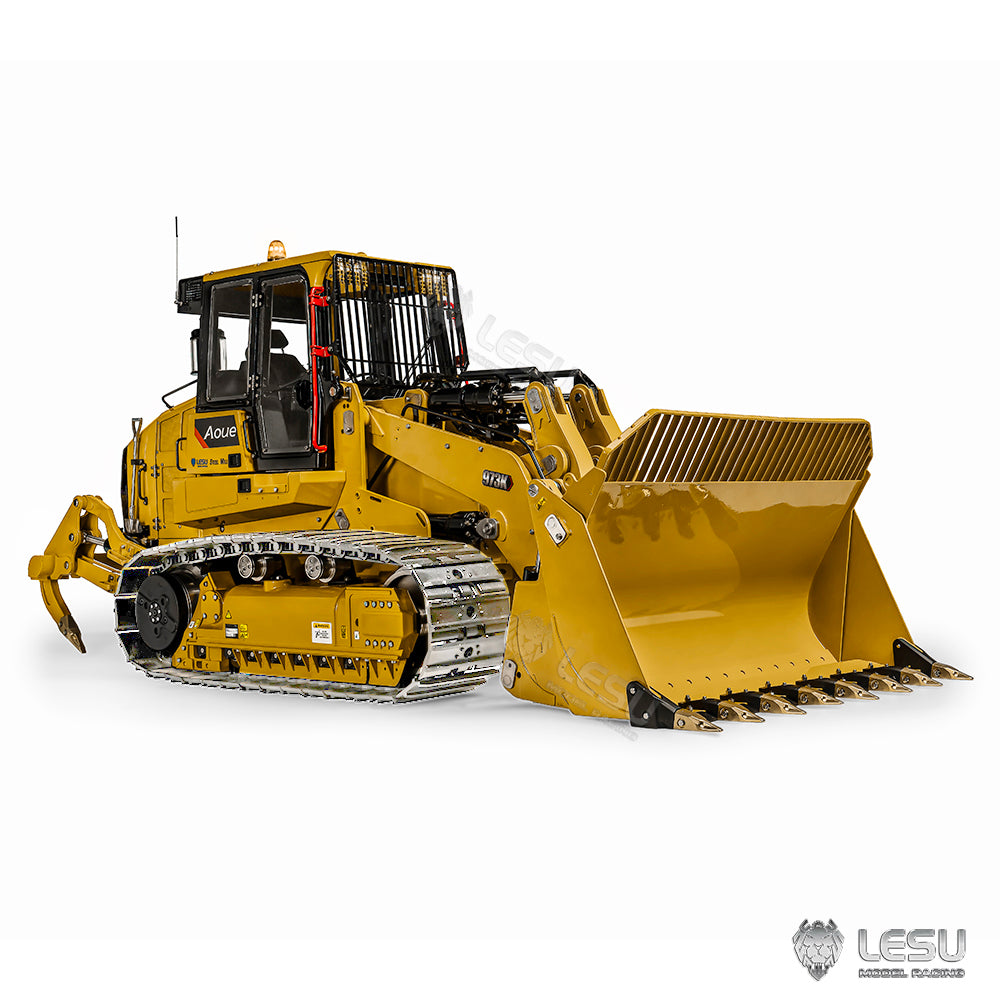 Chargeur hydraulique RC 1/14 LESU 973K RTR RC Voiture à chenilles Godet ouvrable Charrue arrière