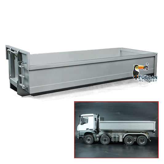 Metal U-shaped Short Bucket for 1/14 10x10 8x8 RC Roll On/Off Hydraulic Dumper Truck