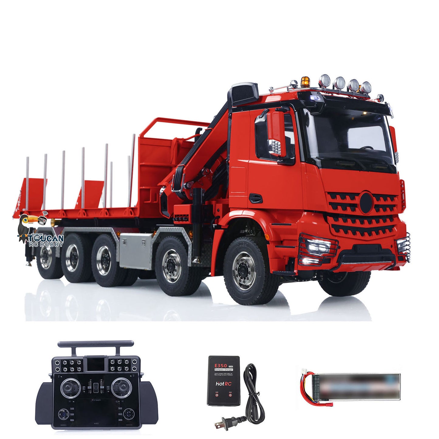 10x10 1/14 RC Hydraulic Crane Truck Full Dumper RTR XRLite Radio