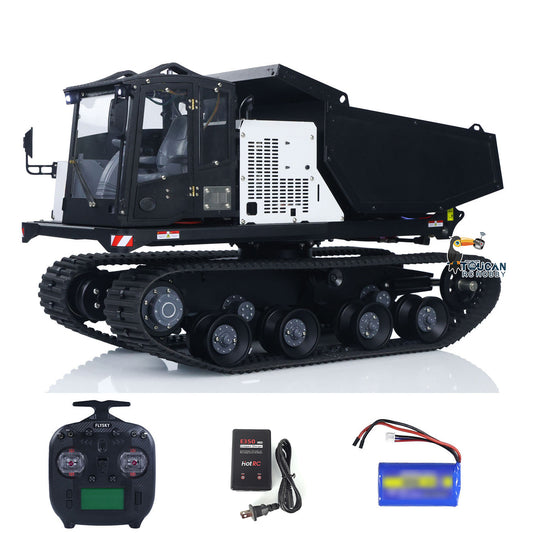 US STOCK Metal 1/14 RC Hydraulic Crawler Dump Truck T14R Radio Controlled Tracked Tipper RTR Construction Vehicle ST8 Light Sound Battery