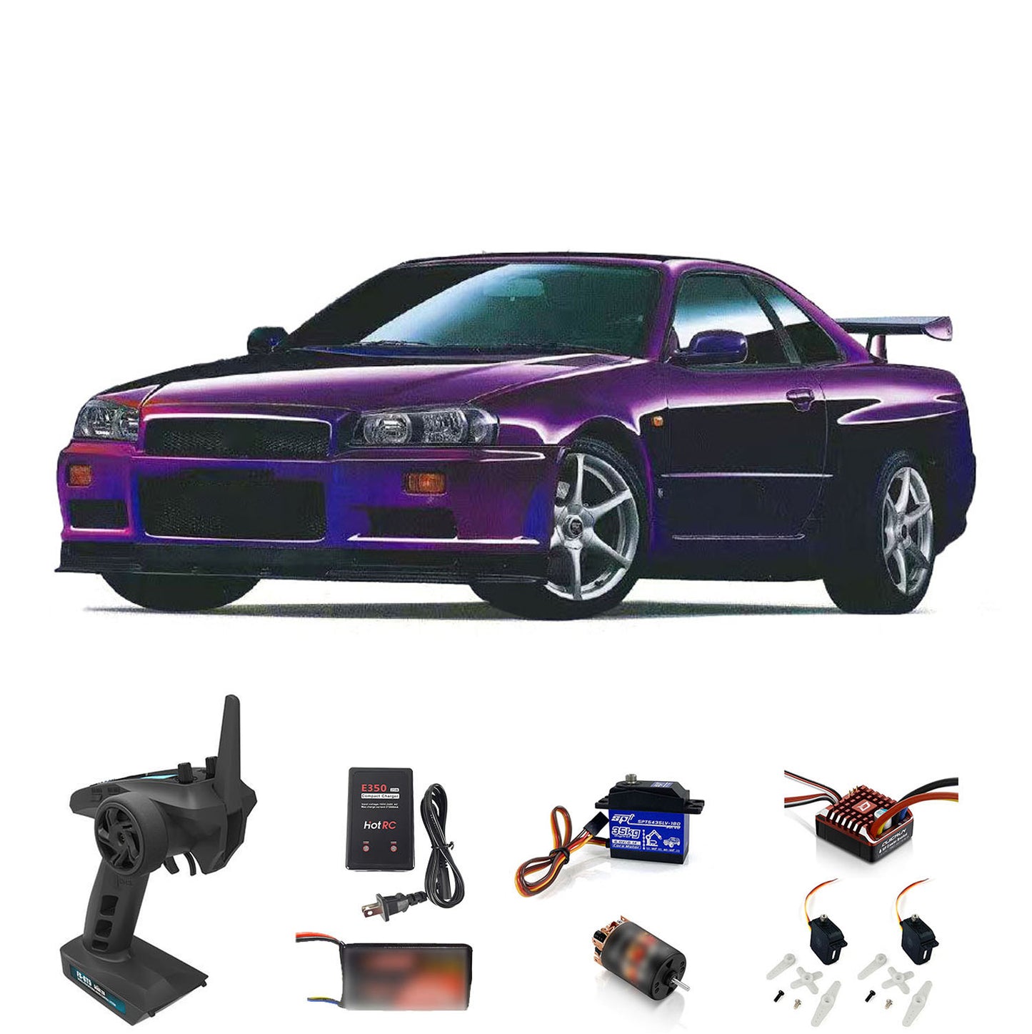 IN STOCK Capo 1/8 RTR 4x4 4WD R34 Assembled Painted RC Racing Drifting Car With Brushed Motor ESC