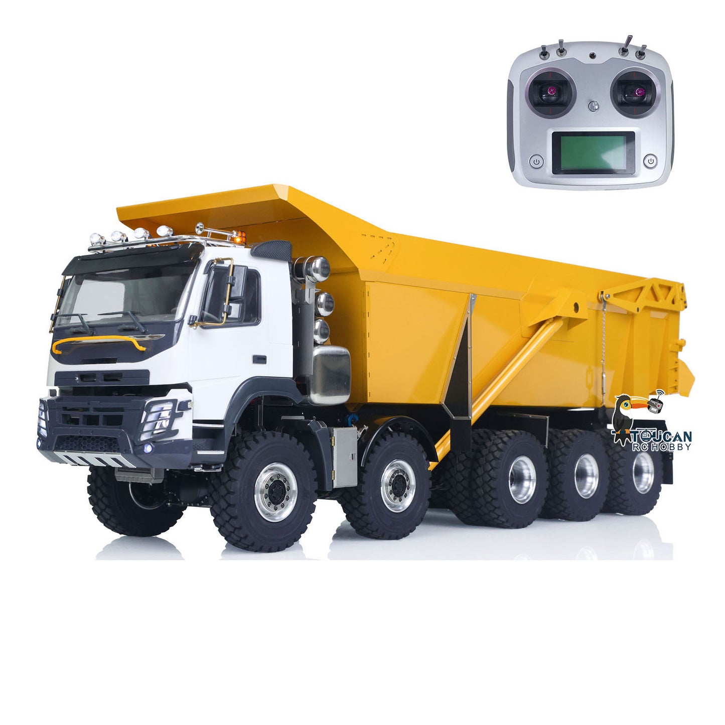 JDM 219 1/14 Metal RC Hydraulic Dumper Truck 10X10 10X6 Tipper 3Speed Axles Transfer Case Differential Locks