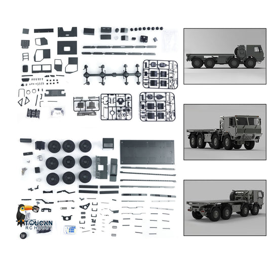 CAPO MINI TATRA CUB3 8X8 Metal CNC 1/18 RC Military Transport Truck 2Speed Gearbox Lock Differential Axles DIY Model Car