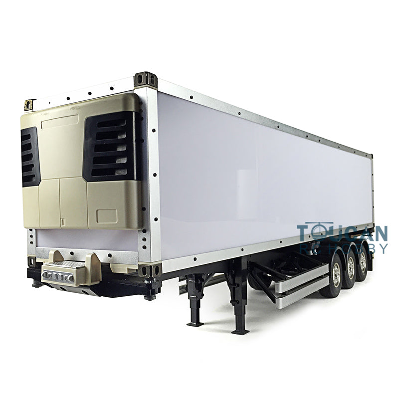 US STOCK Uassembled TOUCAN 1/14 40ft Reefer Semi-trailer KIT 3Axles Chassis Container Tractor Truck