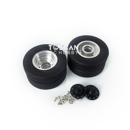 IN STOCK LESU Metal Hub With Tyres for 1/14 RC Truck Trailer Tractor DIY Model