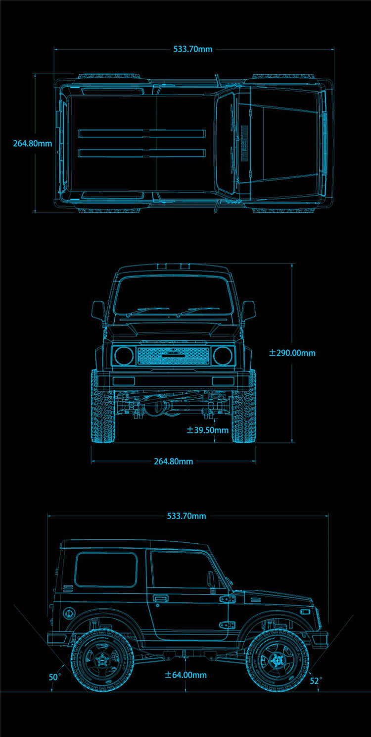 Capo 1/6 Crawler SIXER1 Kunststoff lackiert Kabine RC Auto Shell Motor Servo ESC I6S