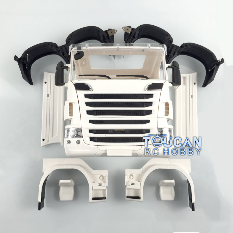 Unpainted Plastic Cabin R370 for 1/14 3-Axle RC Tractor Truck