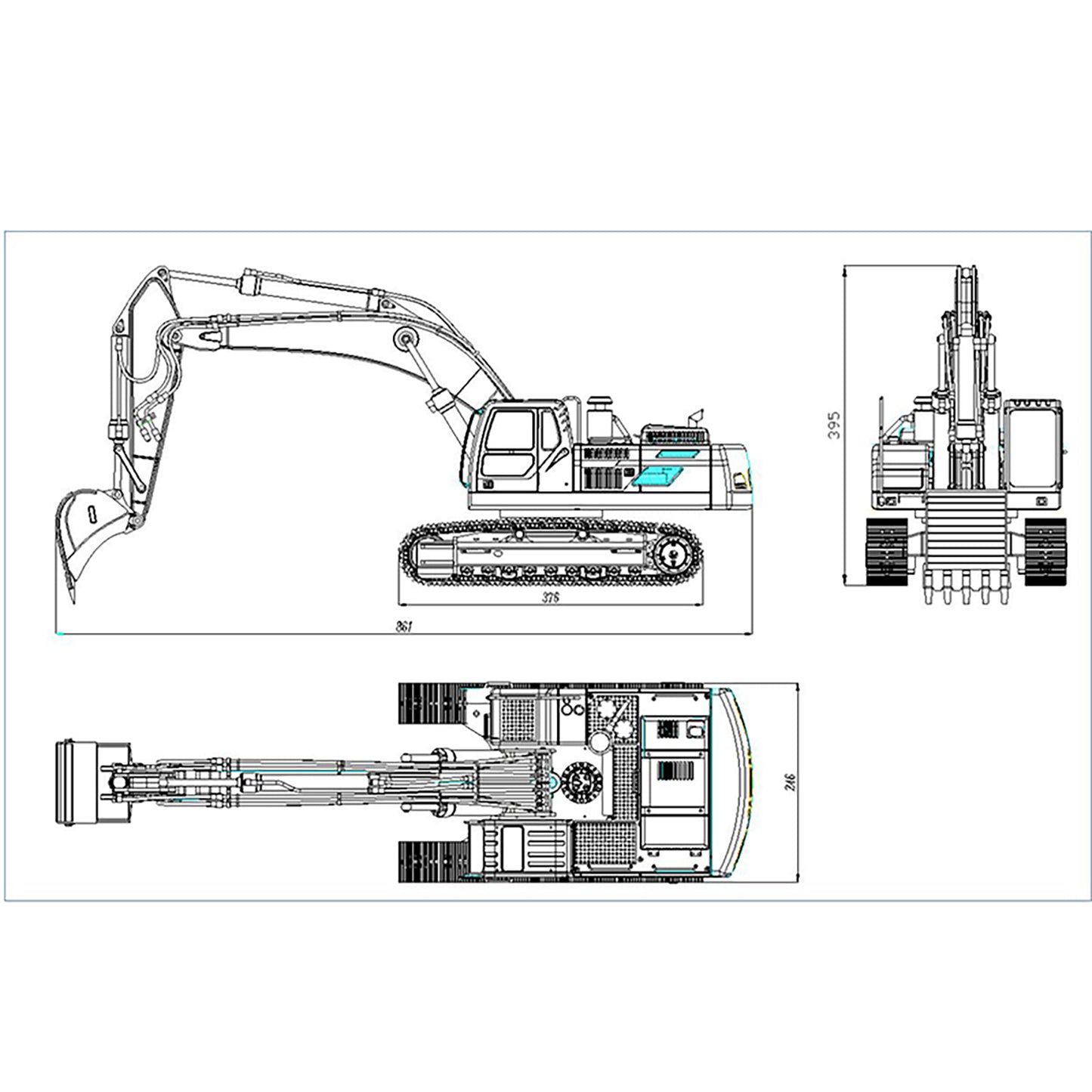 JDModel 1/14 360L EC360 V2 RC Hydraulic Excavator