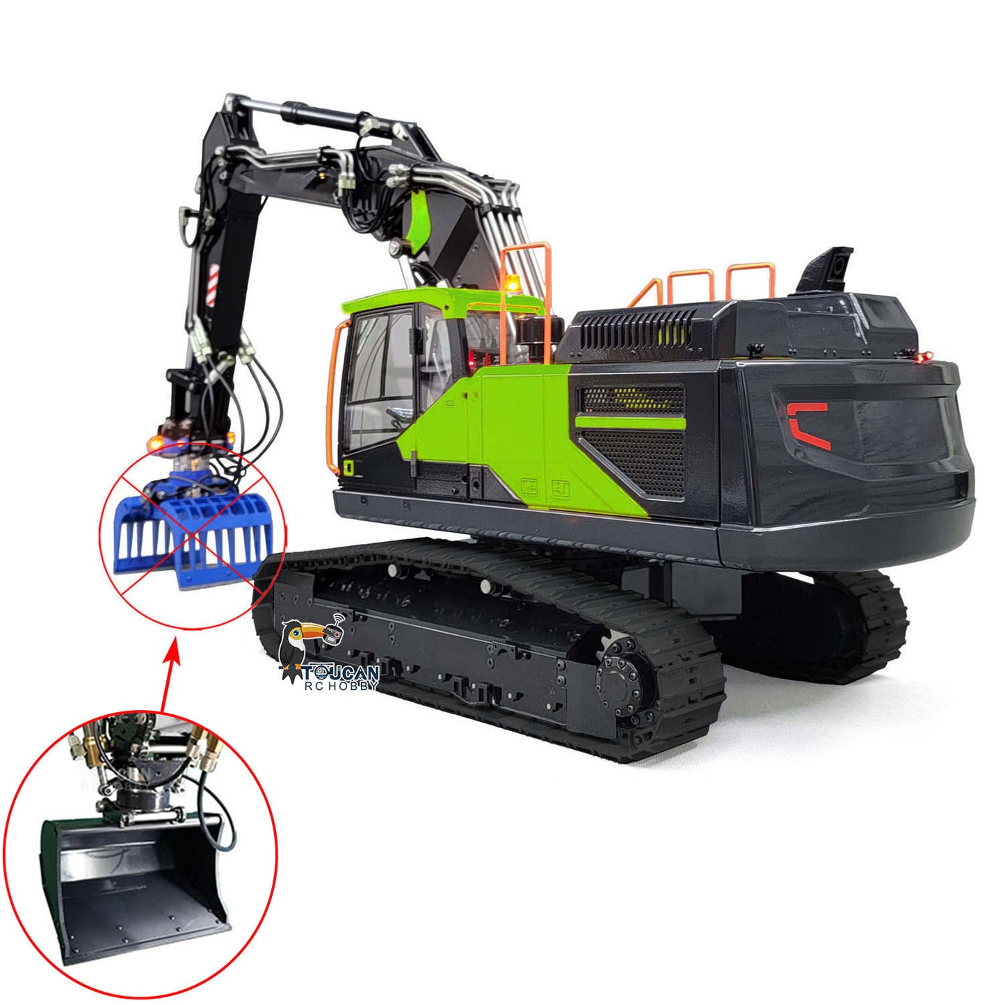 Excavatrice télécommandée à chenilles hydrauliques 3 bras EC380 1:14