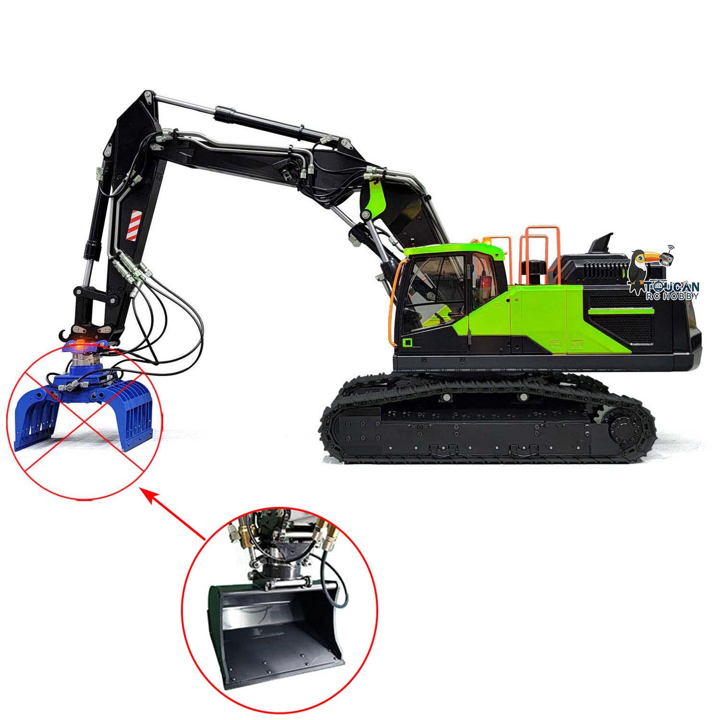 Excavatrice télécommandée à chenilles hydrauliques 3 bras EC380 1:14