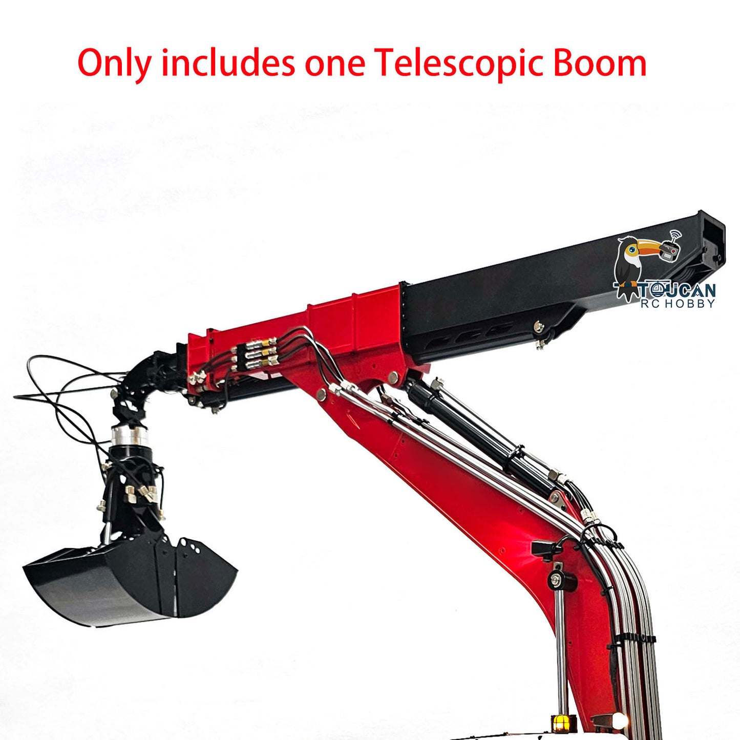 Flèche/griffe télescopique hydraulique en métal pour pelle RC 1/14 946 EC380 Pièces améliorées